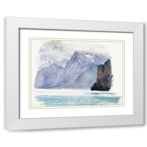 Mountain Lake from Switzerland White Modern Wood Framed Art Print with Double Matting by Sargent, John Singer