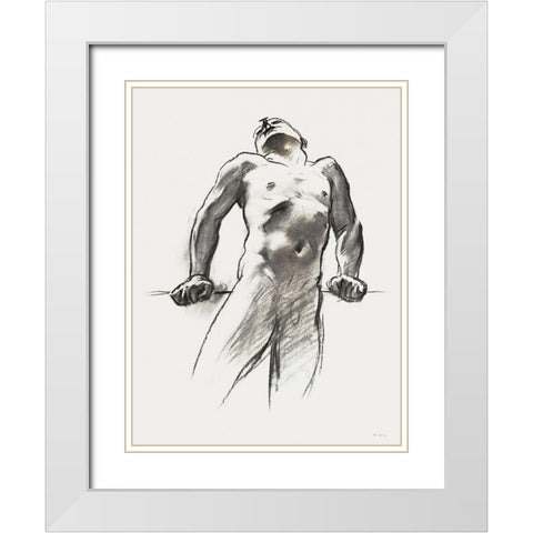 Man Standing-Head Thrown Back White Modern Wood Framed Art Print with Double Matting by Sargent, John Singer