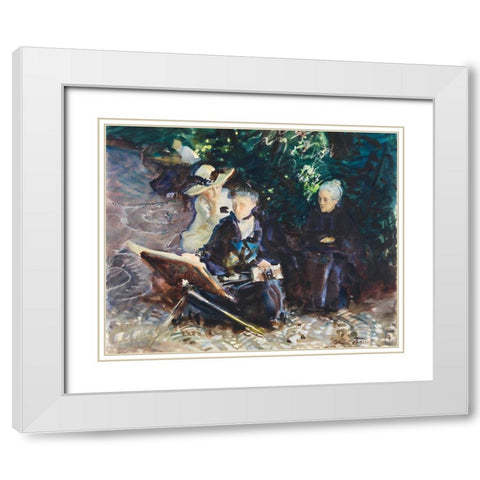 In the Generalife White Modern Wood Framed Art Print with Double Matting by Sargent, John Singer