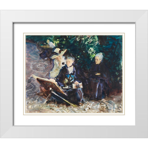 In the Generalife White Modern Wood Framed Art Print with Double Matting by Sargent, John Singer