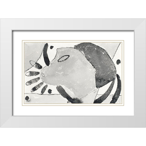There Was a Cat Somewhere White Modern Wood Framed Art Print with Double Matting by Dove, Arthur