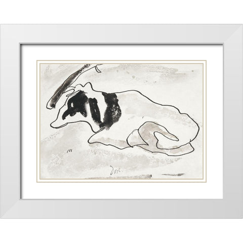 Cow II White Modern Wood Framed Art Print with Double Matting by Dove, Arthur