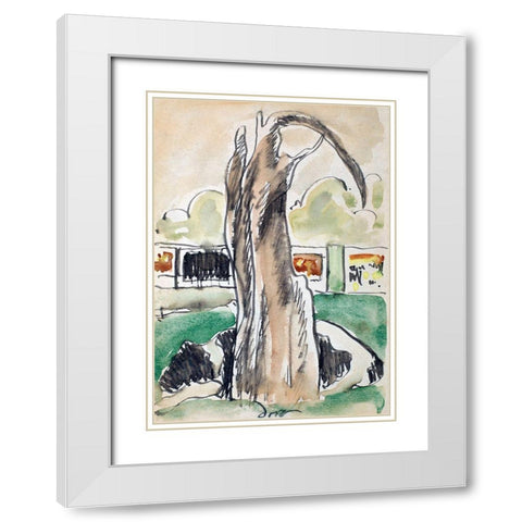 Tree White Modern Wood Framed Art Print with Double Matting by Dove, Arthur