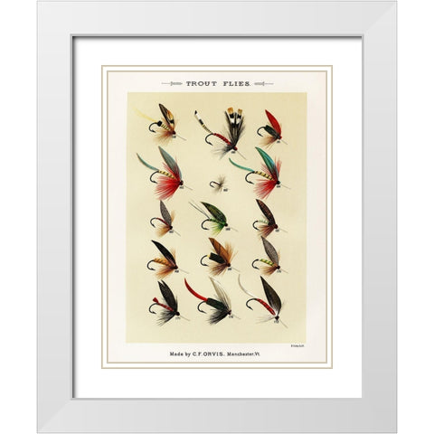 Trout Fishing Flies II from Favorite Flies and Their Histories White Modern Wood Framed Art Print with Double Matting by Marbury, Mary Orvis