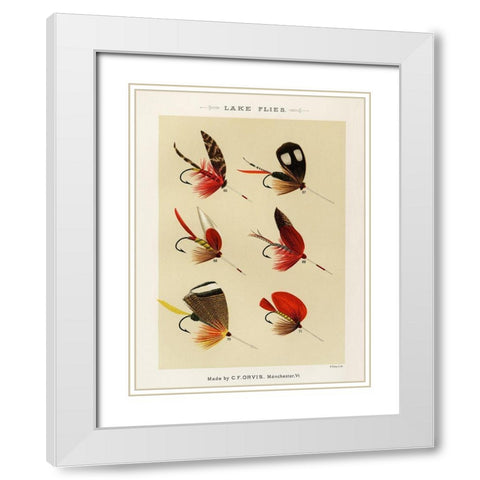 Lake Fishing Flies I from Favorite Flies and Their Histories White Modern Wood Framed Art Print with Double Matting by Marbury, Mary Orvis