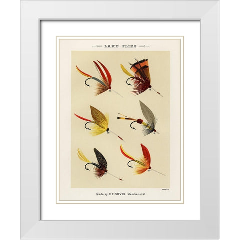Lake Fishing Flies II from Favorite Flies and Their Histories White Modern Wood Framed Art Print with Double Matting by Marbury, Mary Orvis