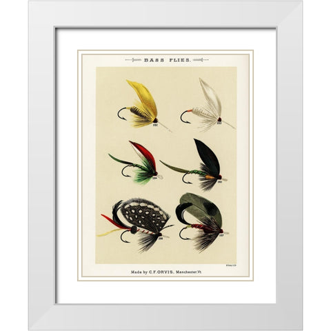 Bass Fishing Flies VI from Favorite Flies and Their Histories White Modern Wood Framed Art Print with Double Matting by Marbury, Mary Orvis