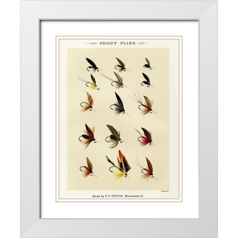 Trout Fishing Flies X from Favorite Flies and Their Histories White Modern Wood Framed Art Print with Double Matting by Marbury, Mary Orvis