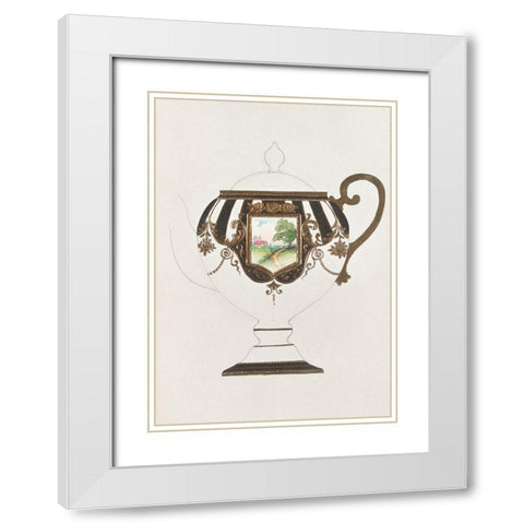 Design for a Noritake Teapot III White Modern Wood Framed Art Print with Double Matting by Noritake Designs
