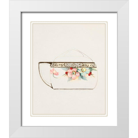 Design for a Noritake Teacup II White Modern Wood Framed Art Print with Double Matting by Noritake Designs