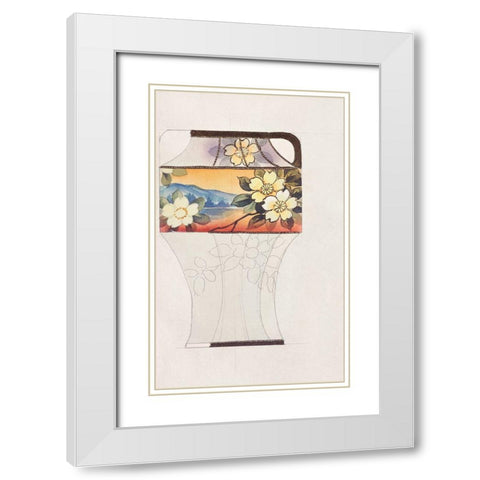 Design for a Noritake Vase IV White Modern Wood Framed Art Print with Double Matting by Noritake Designs