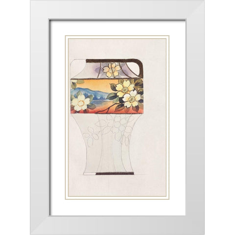 Design for a Noritake Vase IV White Modern Wood Framed Art Print with Double Matting by Noritake Designs
