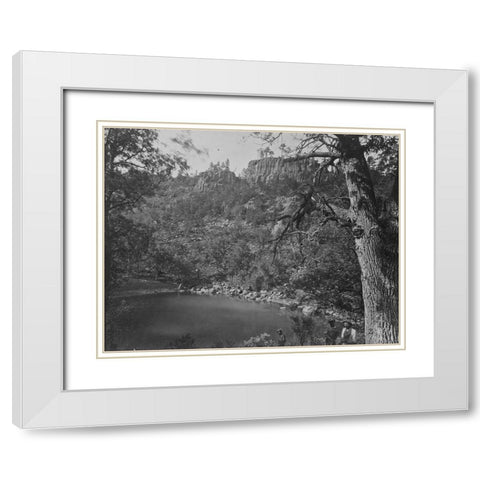 View on Apache Lake-Sierra Blanca Range-Arizona White Modern Wood Framed Art Print with Double Matting by OSullivan, Timothy H
