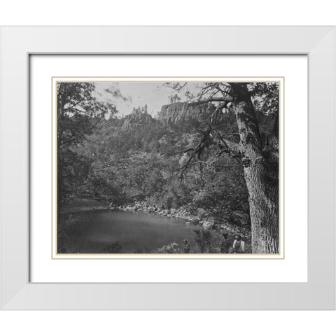View on Apache Lake-Sierra Blanca Range-Arizona White Modern Wood Framed Art Print with Double Matting by OSullivan, Timothy H