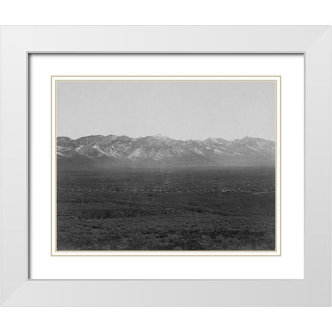 Salt Lake City and Wahsatch Mountains-Utah White Modern Wood Framed Art Print with Double Matting by OSullivan, Timothy H