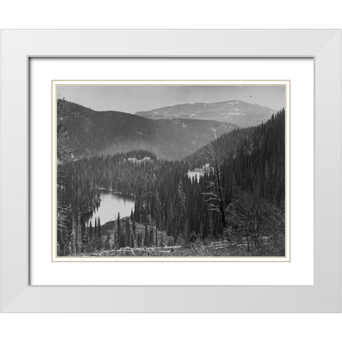 Lost lakes near Meigs Peak-Colorado White Modern Wood Framed Art Print with Double Matting by OSullivan, Timothy H