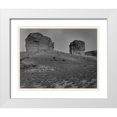 Buttes near Green River City-Wyoming White Modern Wood Framed Art Print with Double Matting by OSullivan, Timothy H