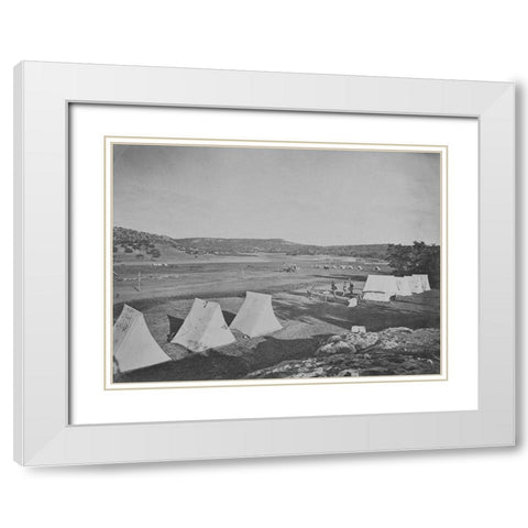 Survey camp near Fort Wingate-New Mexico 1875 White Modern Wood Framed Art Print with Double Matting by OSullivan, Timothy H