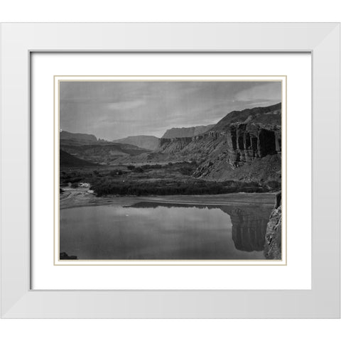 Colorado River and mouth of Paria Creek-Utah White Modern Wood Framed Art Print with Double Matting by OSullivan, Timothy H