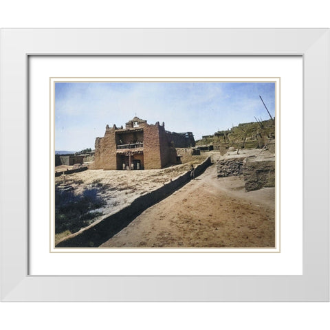 Old Mission Church-Zuni Pueblo-New Mexico Color White Modern Wood Framed Art Print with Double Matting by OSullivan, Timothy H