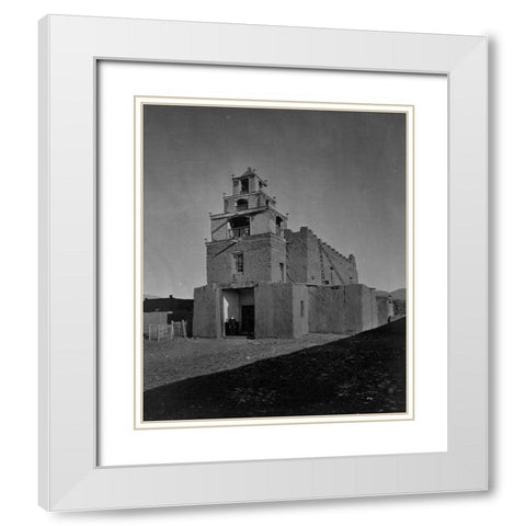 The Church of San Miguel-the oldest church in Santa Fe-New Mexico White Modern Wood Framed Art Print with Double Matting by OSullivan, Timothy H