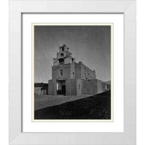 The Church of San Miguel-the oldest church in Santa Fe-New Mexico White Modern Wood Framed Art Print with Double Matting by OSullivan, Timothy H