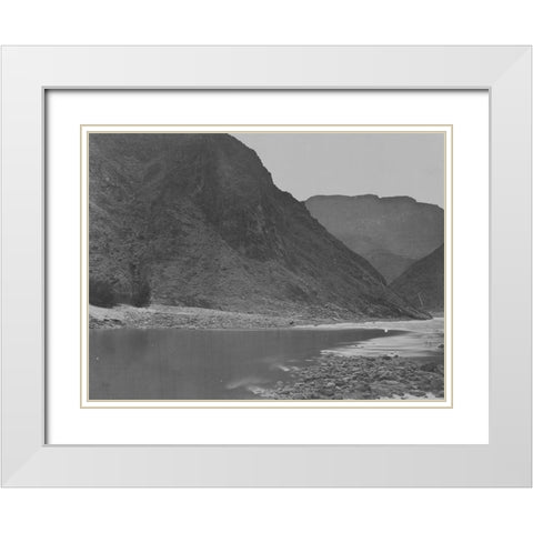 Grand Canyon-looking below mouth of Diamond River-Colorado River-1871 White Modern Wood Framed Art Print with Double Matting by OSullivan, Timothy H