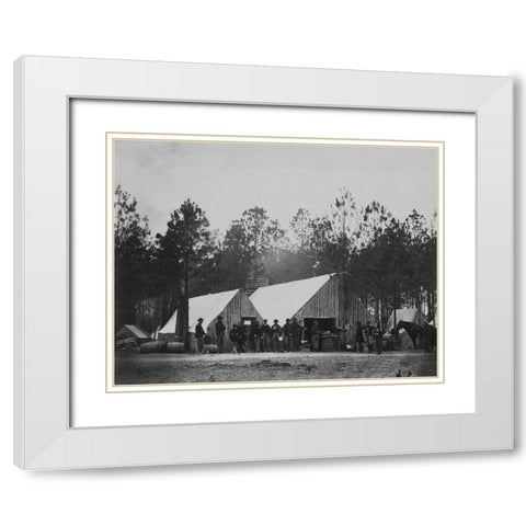 Commissary Department-Head-Quarters-Army of the Potomac White Modern Wood Framed Art Print with Double Matting by OSullivan, Timothy H