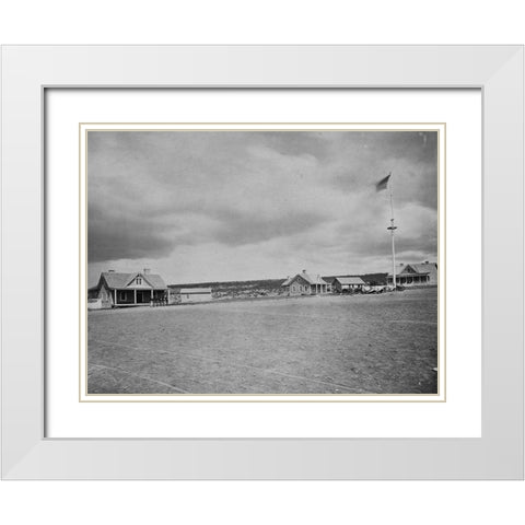 Parade Ground at Fort Wingate-1873 White Modern Wood Framed Art Print with Double Matting by OSullivan, Timothy H