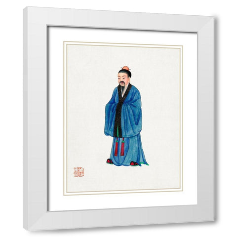 Chinese priest costume White Modern Wood Framed Art Print with Double Matting by Vintage Chinese Clothing