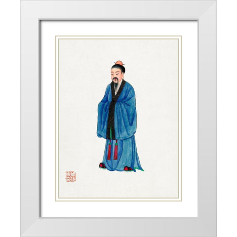 Chinese priest costume White Modern Wood Framed Art Print with Double Matting by Vintage Chinese Clothing
