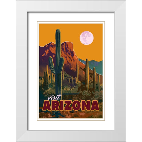 Arizona White Modern Wood Framed Art Print with Double Matting by East Coast Licensing