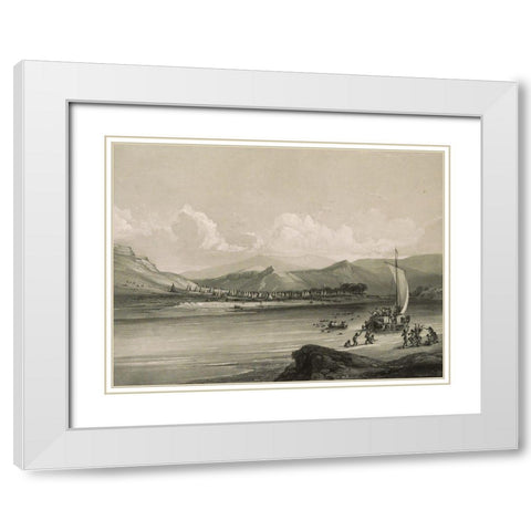 Camp of the Gros Ventres of the prairies White Modern Wood Framed Art Print with Double Matting by Bodmer, Karl