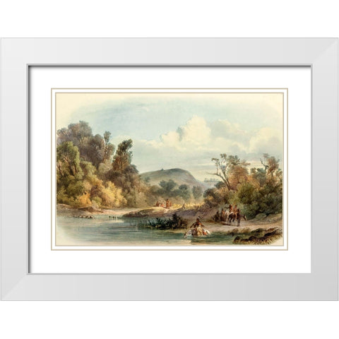 Washinga Sabas grave on Blackbirds hill White Modern Wood Framed Art Print with Double Matting by Bodmer, Karl
