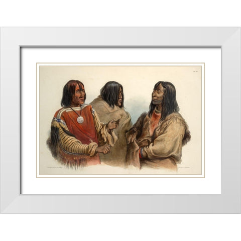 Chief of the Blood indians War chief of the Piekann indians and Koutani indian White Modern Wood Framed Art Print with Double Matting by Bodmer, Karl