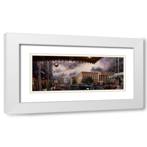 Washington Chronicle III White Modern Wood Framed Art Print with Double Matting by Wang, John Z.
