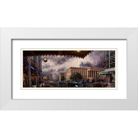 Washington Chronicle III White Modern Wood Framed Art Print with Double Matting by Wang, John Z.