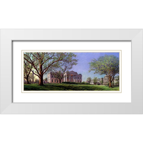 Washington Chronicle IV White Modern Wood Framed Art Print with Double Matting by Wang, John Z.