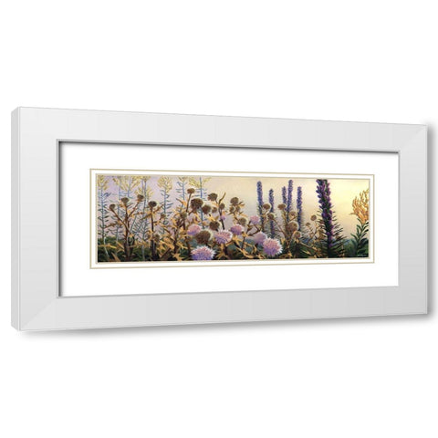 Fairland Trio III White Modern Wood Framed Art Print with Double Matting by Wang, John Z.