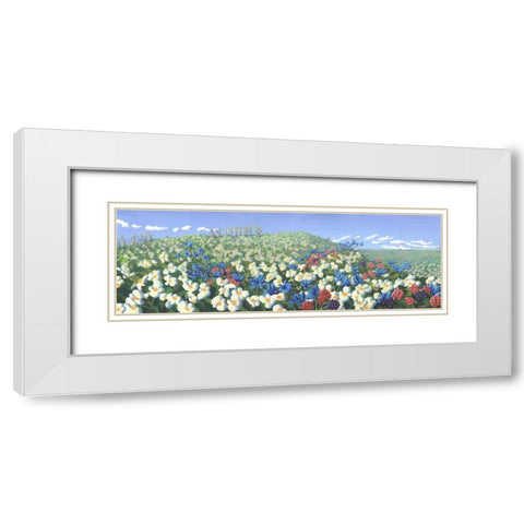 Fairland Trio V White Modern Wood Framed Art Print with Double Matting by Wang, John Z.