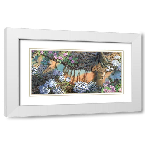 Fairland Trio VIII White Modern Wood Framed Art Print with Double Matting by Wang, John Z.