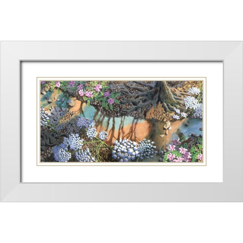 Fairland Trio VIII White Modern Wood Framed Art Print with Double Matting by Wang, John Z.