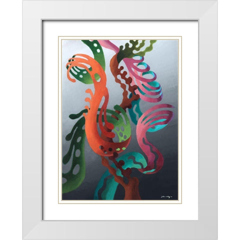 Zillusion IV White Modern Wood Framed Art Print with Double Matting by Wang, John Z.