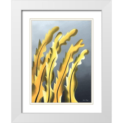 Zillusion VI White Modern Wood Framed Art Print with Double Matting by Wang, John Z.
