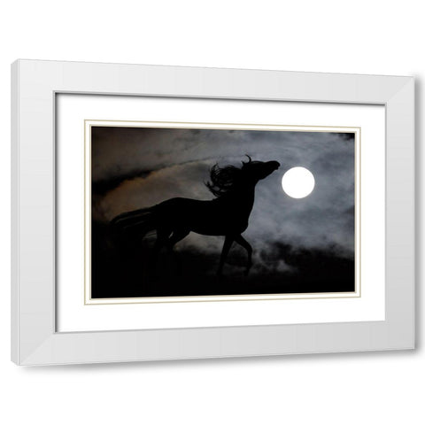 Moonlight Run White Modern Wood Framed Art Print with Double Matting by The Yellowstone Collection