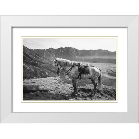 Mountain Rest Stop White Modern Wood Framed Art Print with Double Matting by The Yellowstone Collection