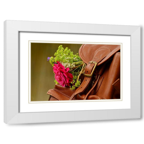 Saddle Blooms White Modern Wood Framed Art Print with Double Matting by The Yellowstone Collection