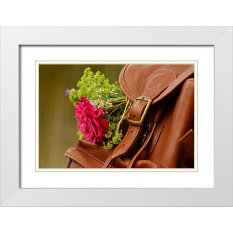Saddle Blooms White Modern Wood Framed Art Print with Double Matting by The Yellowstone Collection