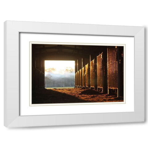 The Old Stable Block White Modern Wood Framed Art Print with Double Matting by The Yellowstone Collection