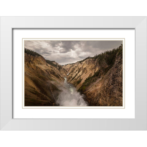 Lower Falls, Yellowstone National Park White Modern Wood Framed Art Print with Double Matting by Frank, Jacob W.